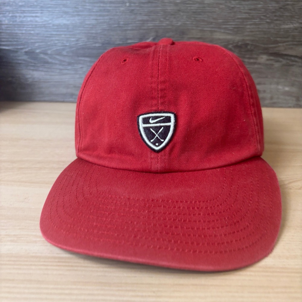 Vintage Nike Hat Cap Strap Back Red Golf Duluth East Greyhounds High School - Picture 3 of 10